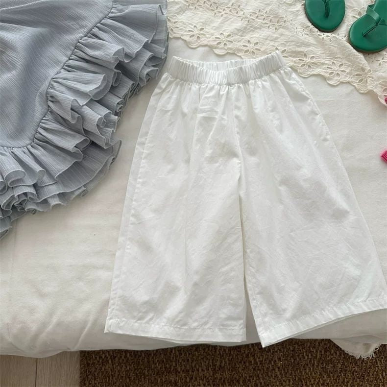 Children's Korean Style Simplicity Solid Color Western Children's Pants