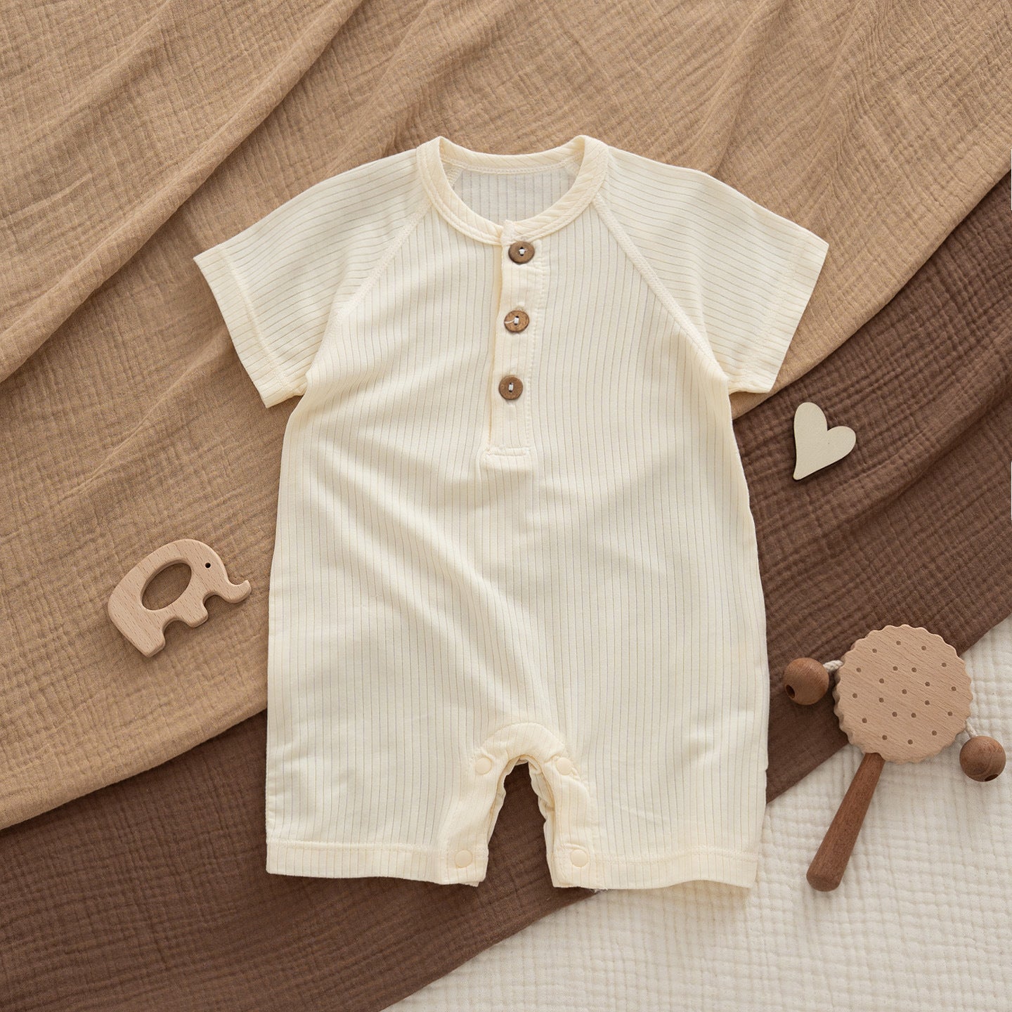 Modal Short-sleeved Boxer Rompers Simple With Bellyband For Both Boy Jumpsuit, Climbing Suit
