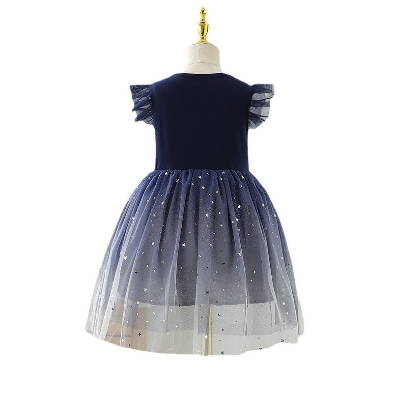 Children's Fashionable Summer Skirt Little Short Sleeve Princess Cotton Clothing Children's Dress