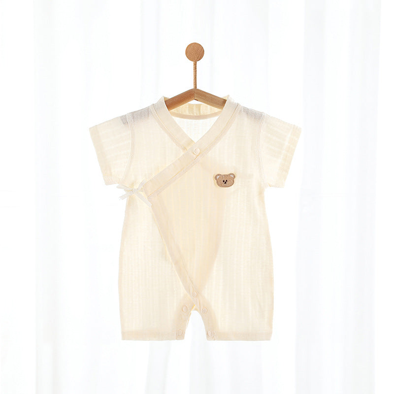 Thin Gown Cotton Jumpsuit Romper Four Sleeping Air Conditioning Pure Jumpsuit, Climbing Suit