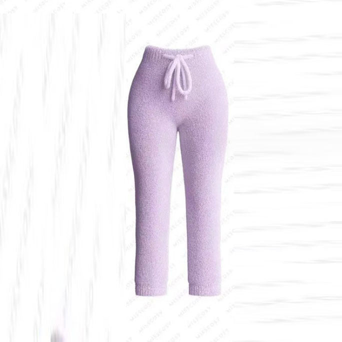 Knitted Plush Long Sleeve Set Three-piece Fashion Casual Suit
