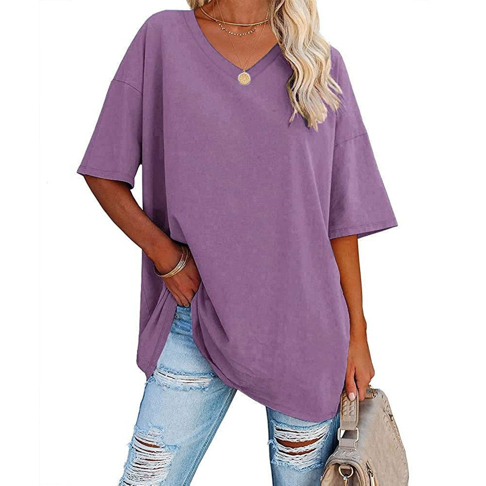 Women's Loose Half Sleeve Cotton Waist Blouses