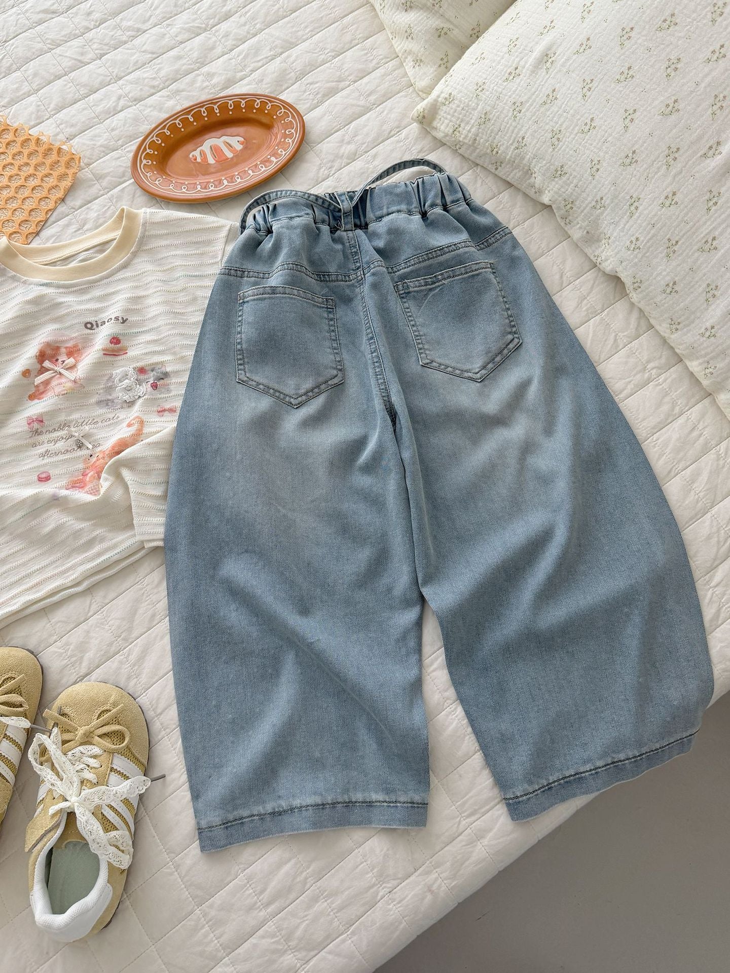 High-grade Shiny Full Diamond Jeans Summer Thin Casual Loose Children's Pants