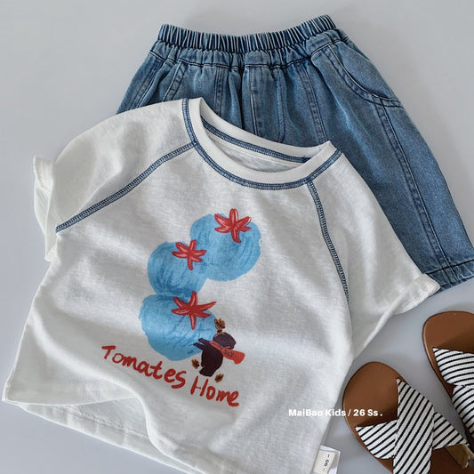 Children's Boy's Short-sleeved Summer Cartoon Printed Pullover Children's T-shirt