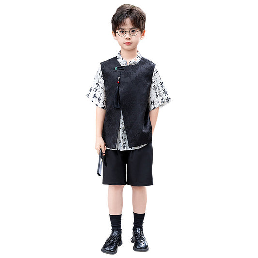 Children's Style Han Costume Retro Jacquard Vest National Children's Suit