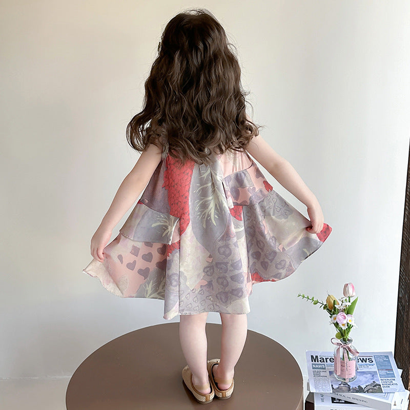 Children's Summer Little Korean Style Floral Skirt Fashionable Children's Dress