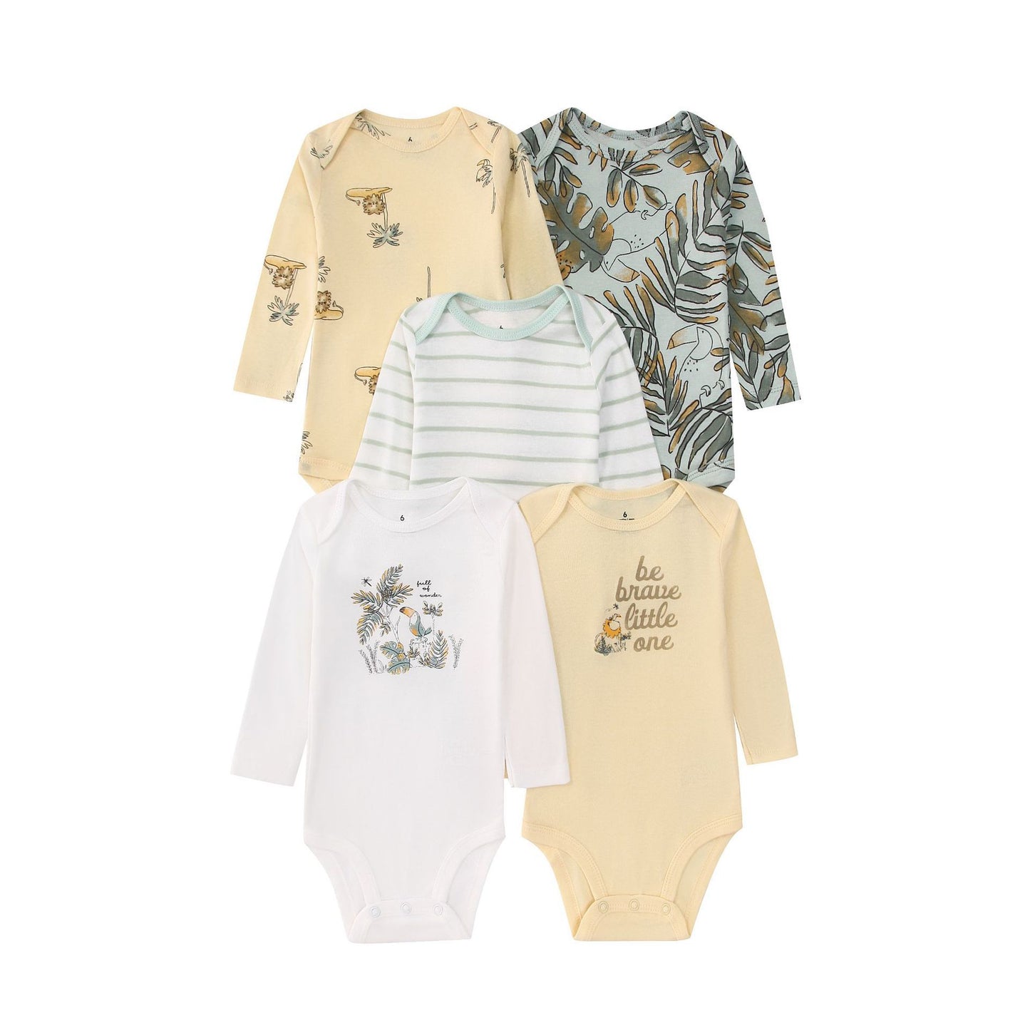 Children's Clothing Long-sleeved Triangle Romper Five Pieces Jumpsuit, Climbing Suit