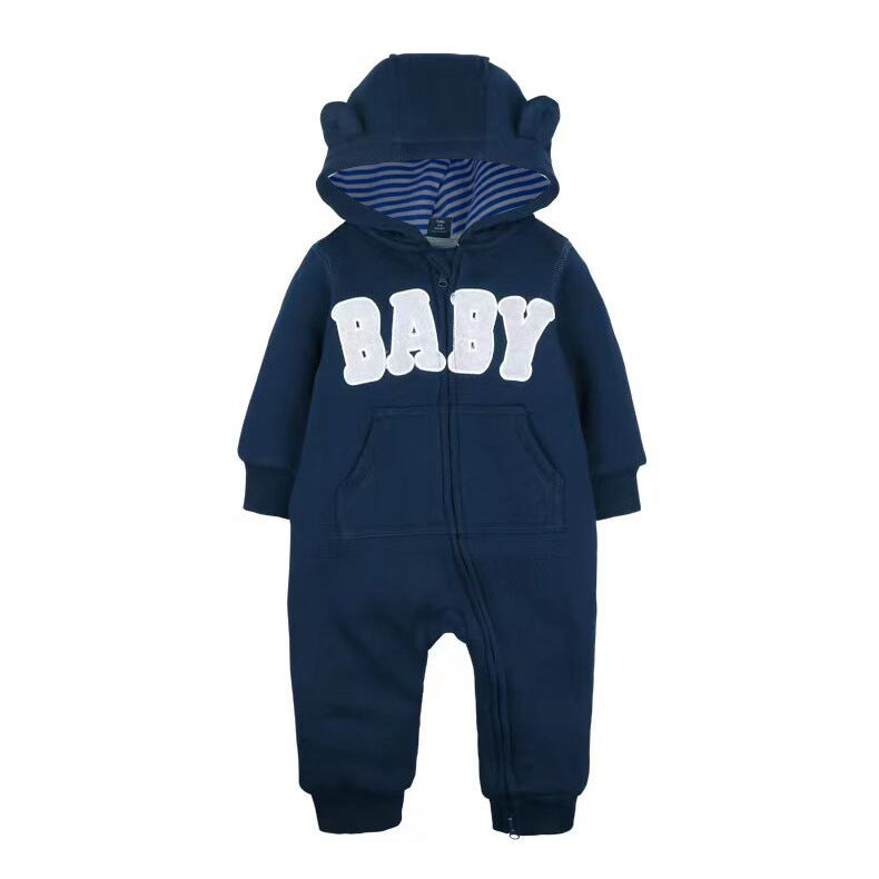 Children's Clothing Zipper Hooded Long-sleeved Jumpsuit Double Jumpsuit, Climbing Suit
