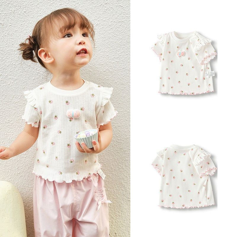Children's Short Sleeve Tops Clothing Sweet Exquisite Children's T-shirt