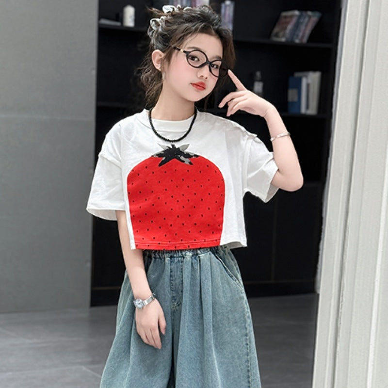 Children's Clothing Big Short Top Pants Two-piece Children's Suit