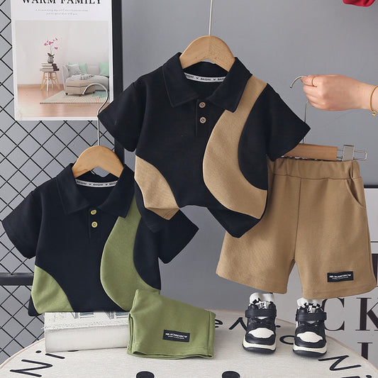 Children's Boys Summer Clothes Lapel Short Sleeve Children's Suit
