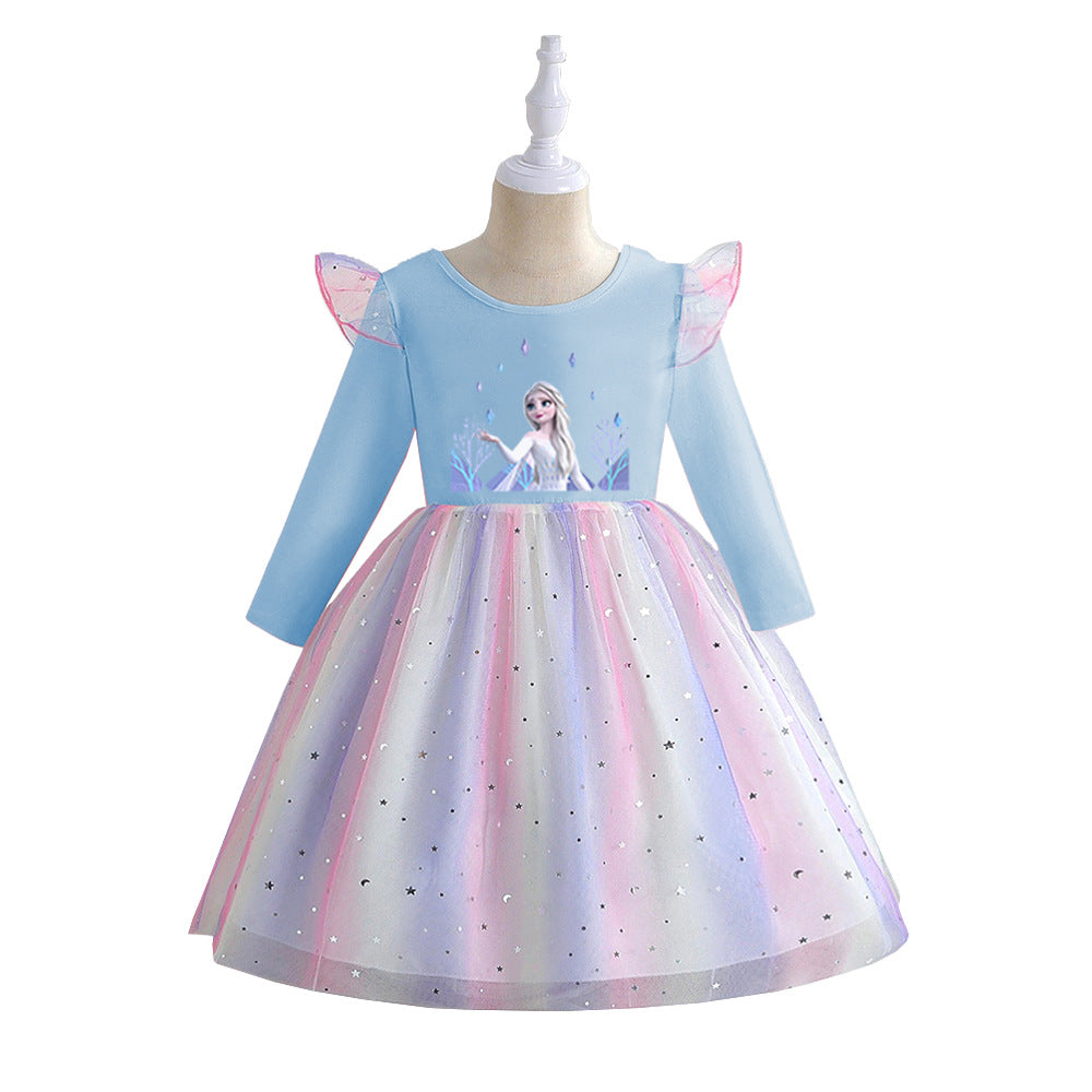 Children's Long Sleeve Clothing Princess Skirt Frozen Children's Dress