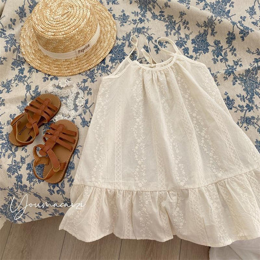 Children's Summer Western Style Cool Popular Korean Embroidered Jacquard Beach Children's Dress