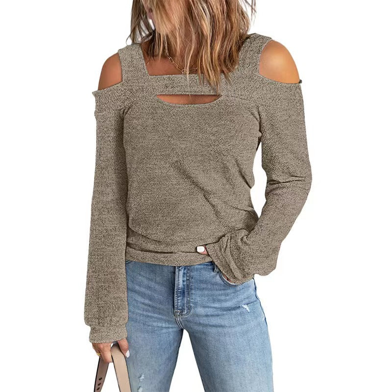 Women's Fashion Casual Solid Color Loose Long Women's T-shirt