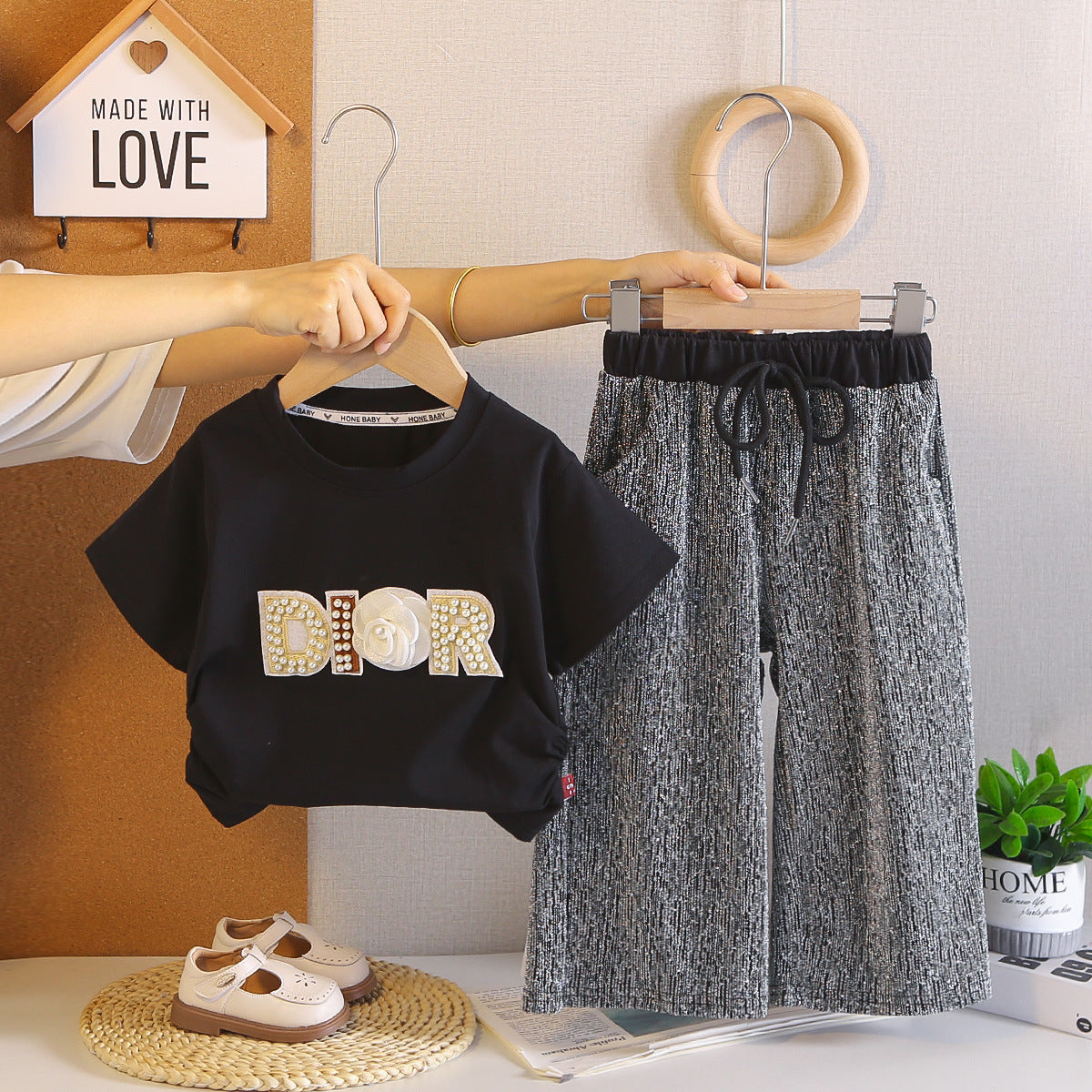 Children's Summer Fashion Short-sleeved Trousers Two-piece Tide Children's Suit