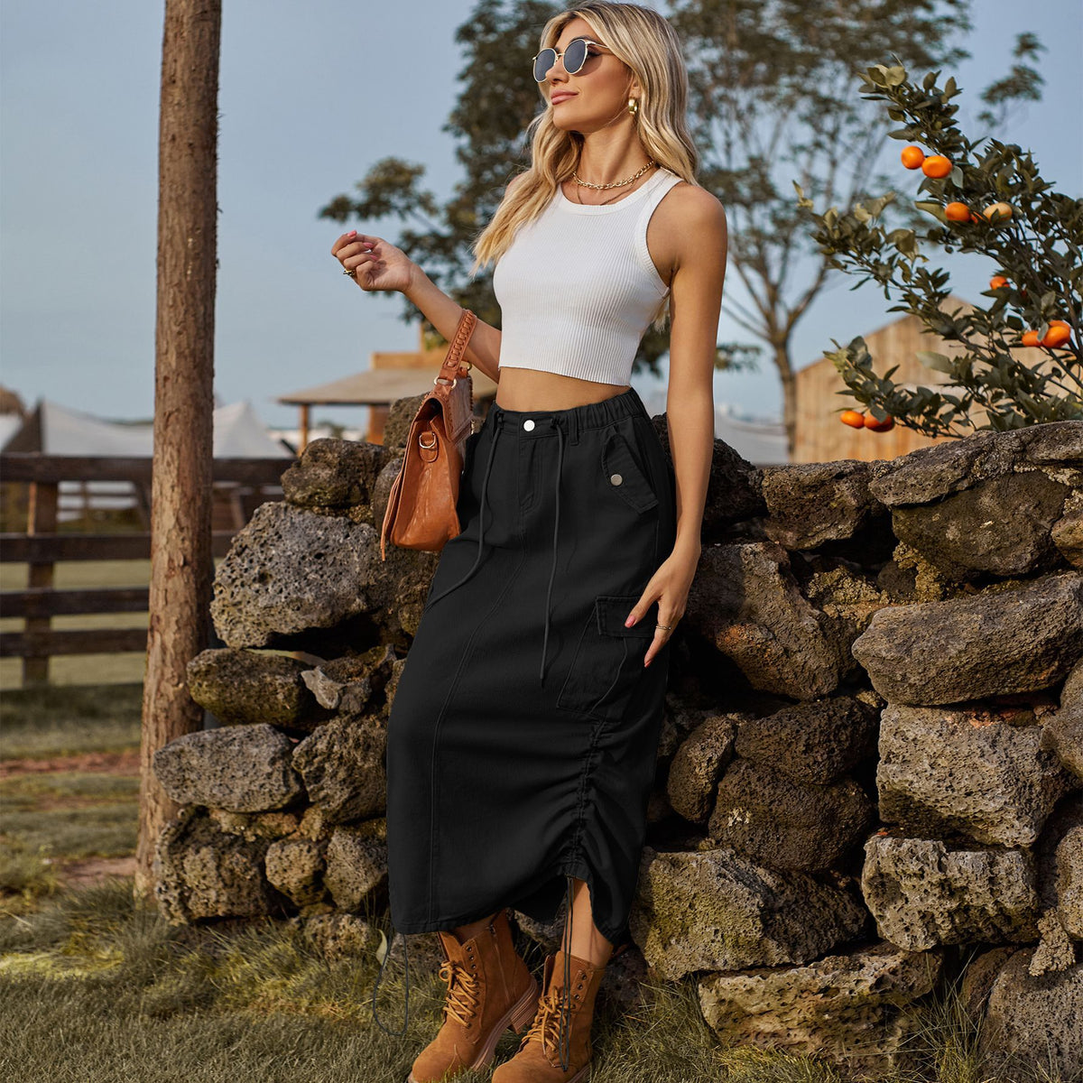 Women's Style Single Drawstring Elastic Waist Casual Suits