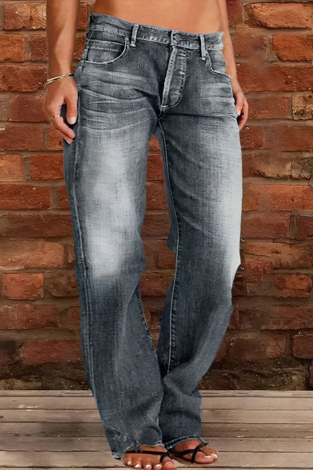 Charming Women's Slimming Washed Bell-bottom Trousers Women's Jeans