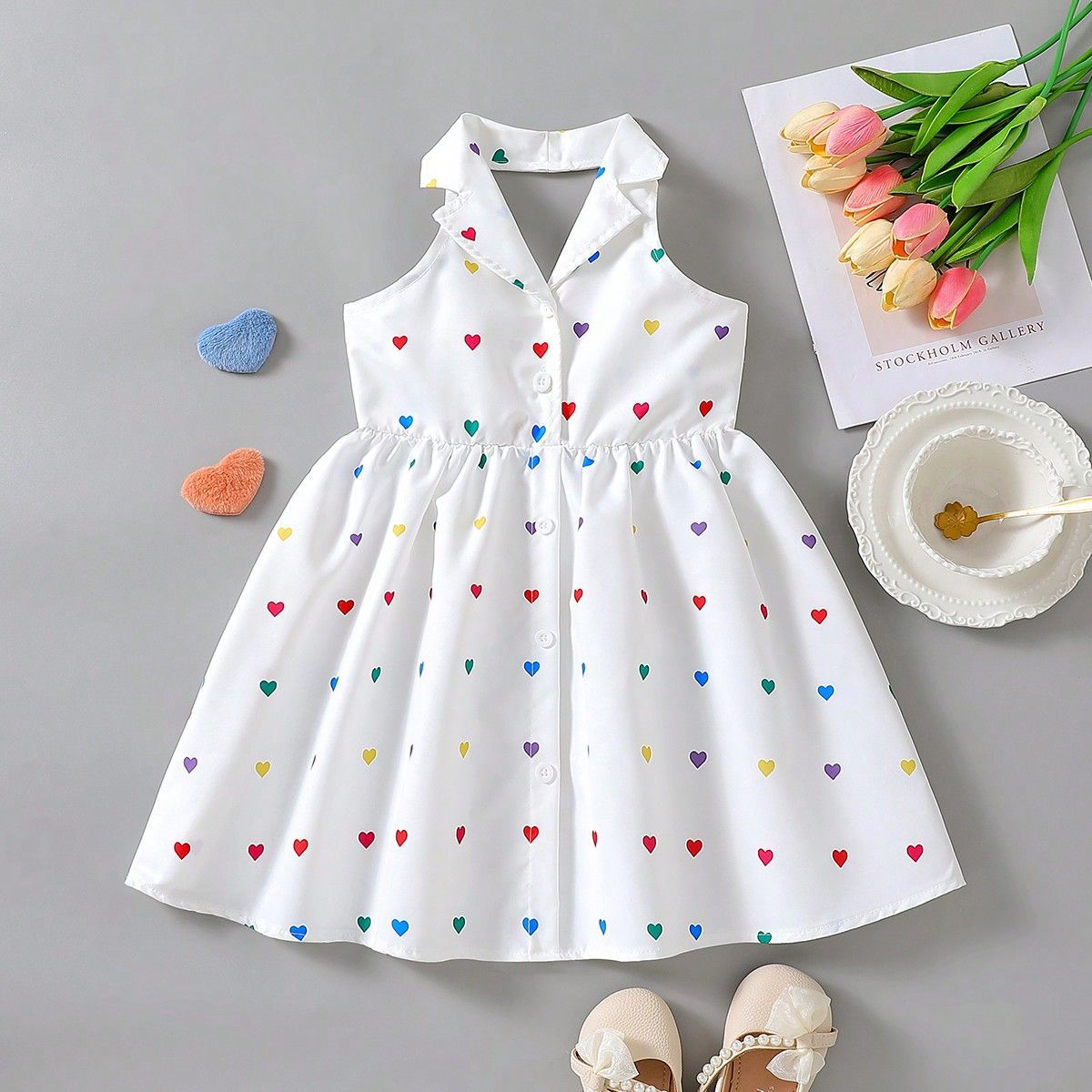 Versatile Boys Woven Halter Backless Princess Children's Dress