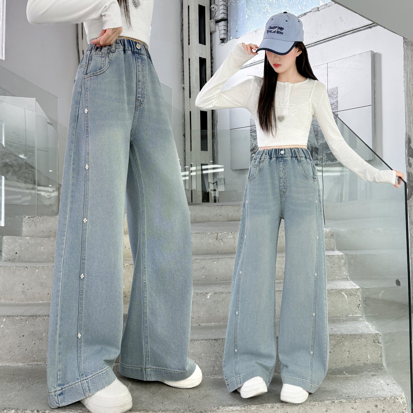 Jeans The Big Beaded Junior High School Children's Pants