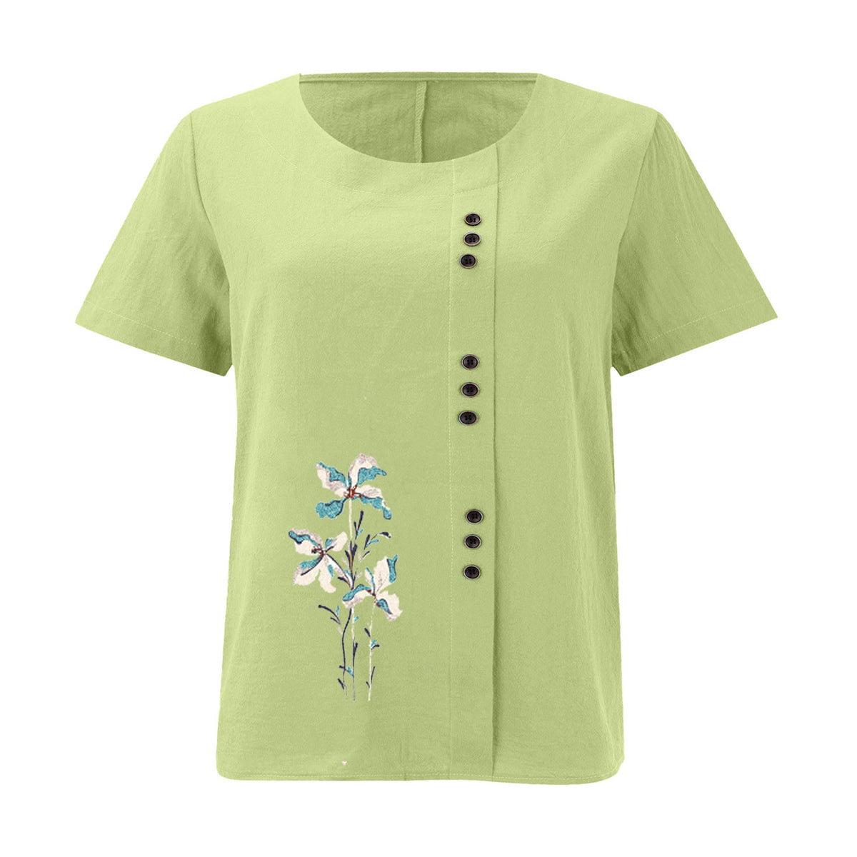 Women's Retro Large Casual Loose Cotton Linen Women's T-shirt