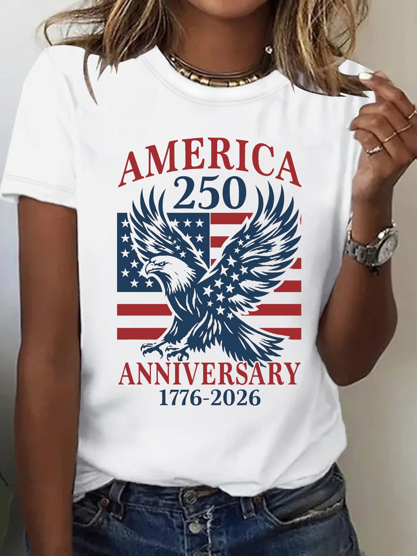 Women's Short-sleeved Shirt With Patriotism The Theme Women's T-shirt