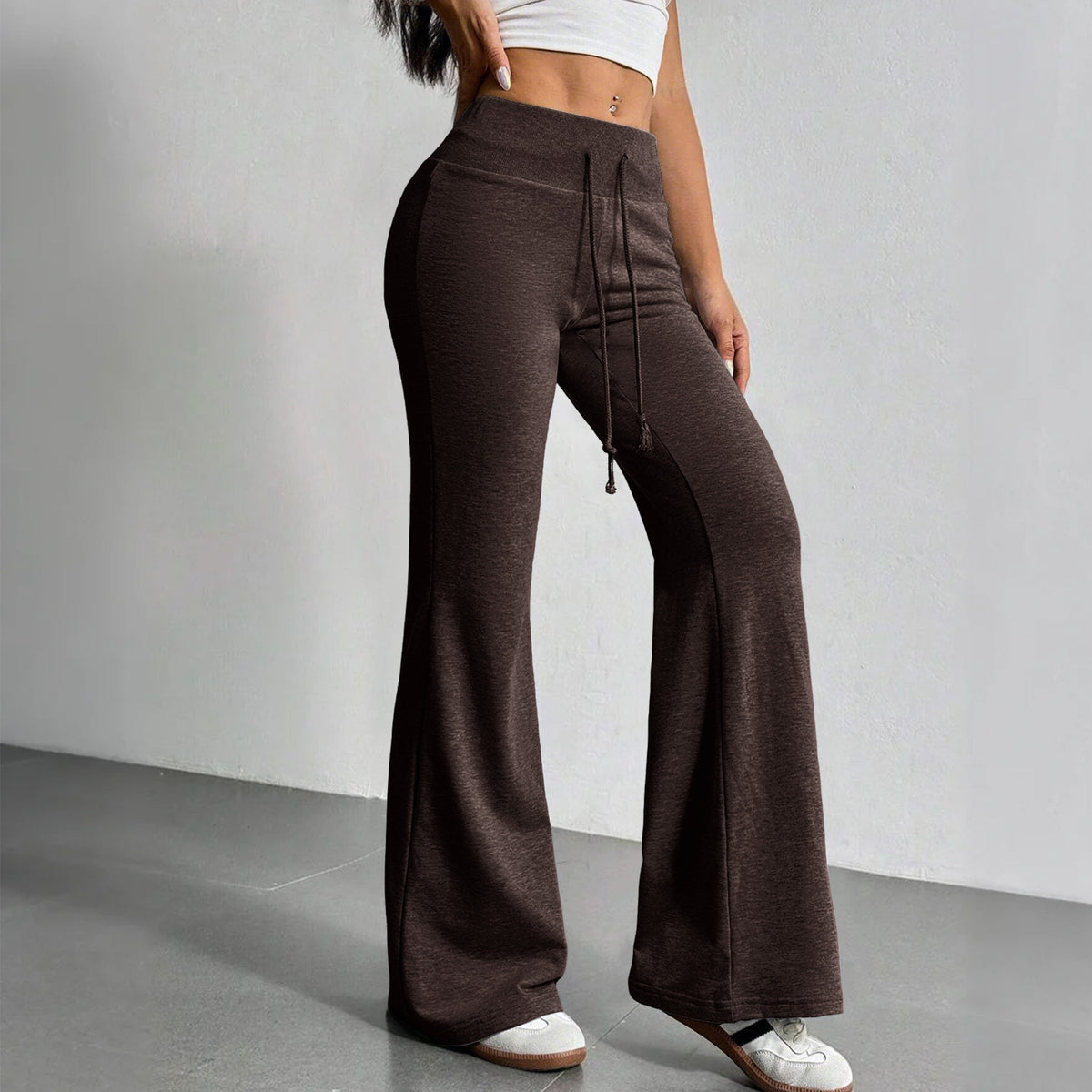 Women's Source Autumn Fashion Drawstring High Waist Leisure Horn Casual Pants