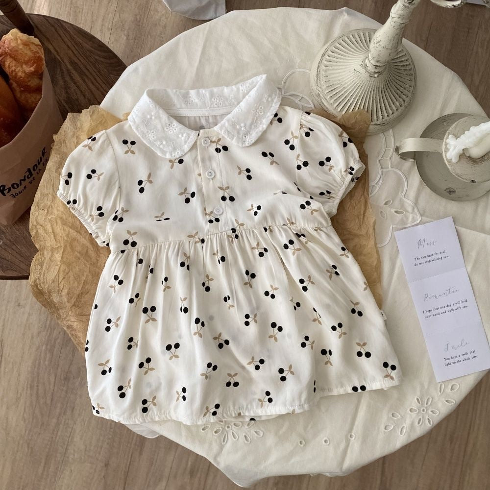 Cotton Princess Thin Short Sleeve Jumpsuits Crawling Butt Wrap Out Jumpsuit, Climbing Suit