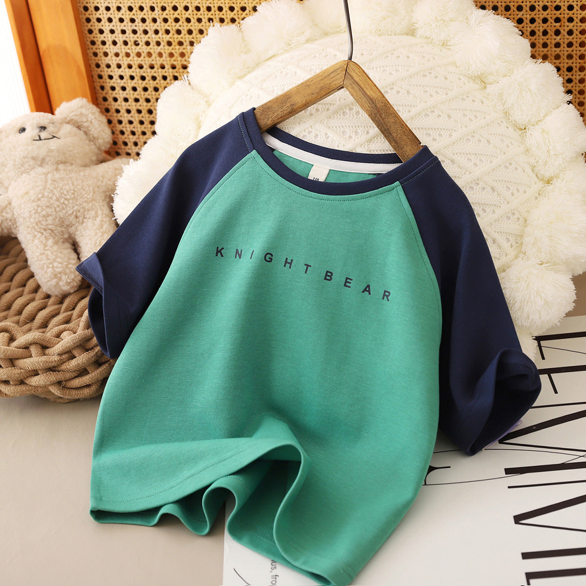 Children's Summer Short-sleeved Color Matching Half-sleeved Medium Children's T-shirt