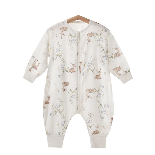 Children's Summer Thin Gauze Split Leg Sleeping Bag Jumpsuit Male Female Jumpsuit, Climbing Suit