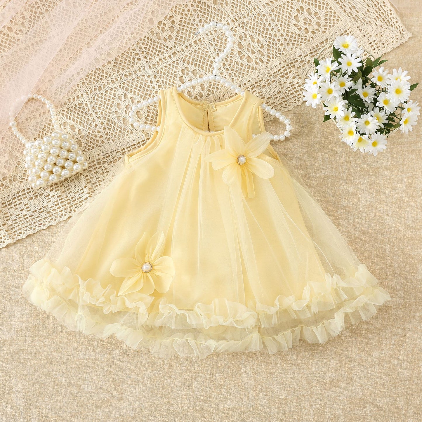 Sleeveless One-piece Little Gauze Skirt Sweet Children's Dress