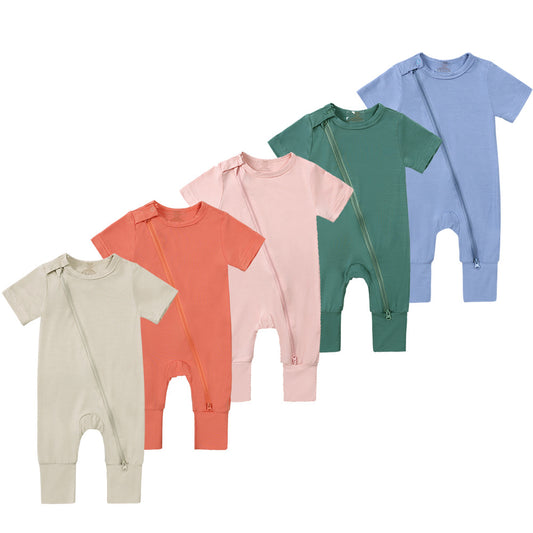 Style Jumpsuit Bamboo Fiber Short Sleeved Jumpsuit, Climbing Suit