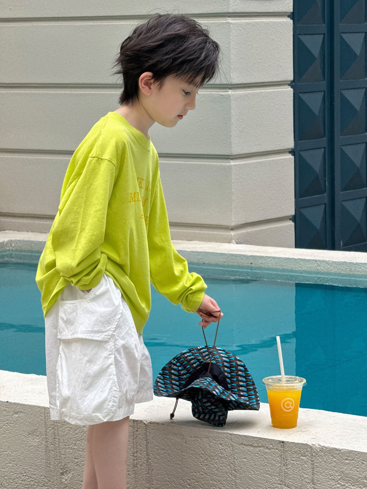 Children's Sleeve Summer Dress Boys Fashion Color Contrast Letter Print Pullover Children's T-shirt