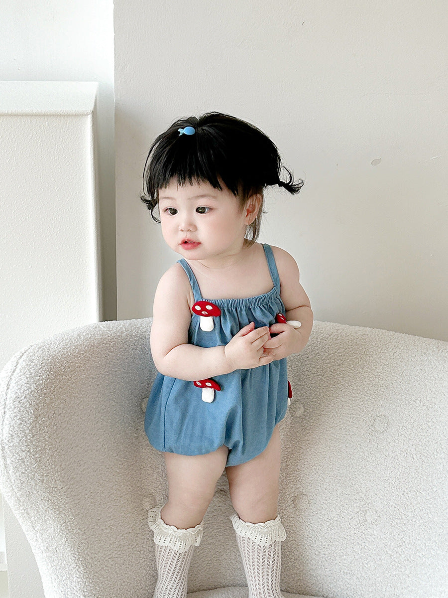 Summer Romper Small Sling Thin Bodysuit Born Jumpsuit, Climbing Suit