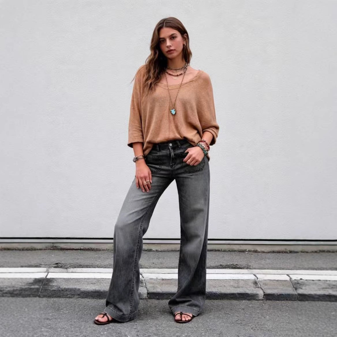 Unique Women's Fashionable Retro Denim Casual Women's Jeans