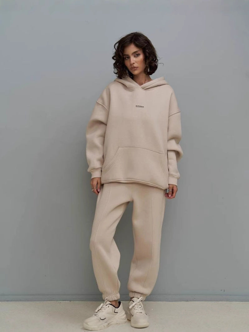 Durable Hooded Printed High Sports Trousers Sweaters