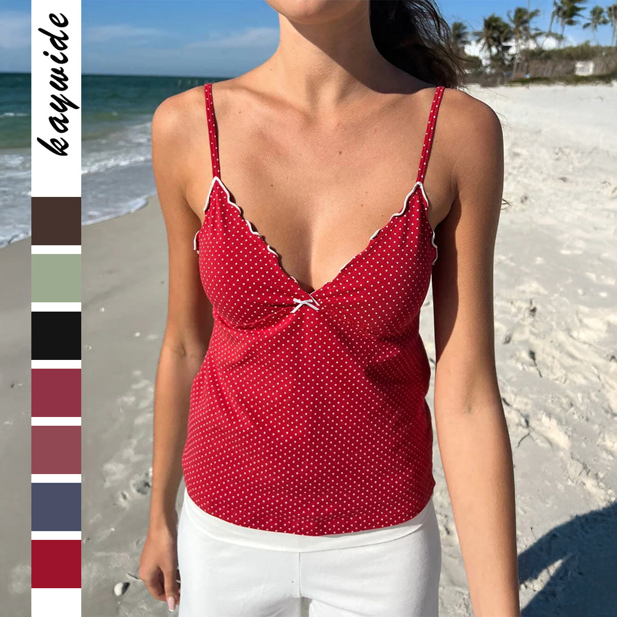 Versatile Women's Hot Polka Dot Sling Small Vest/suspenders/tube Top