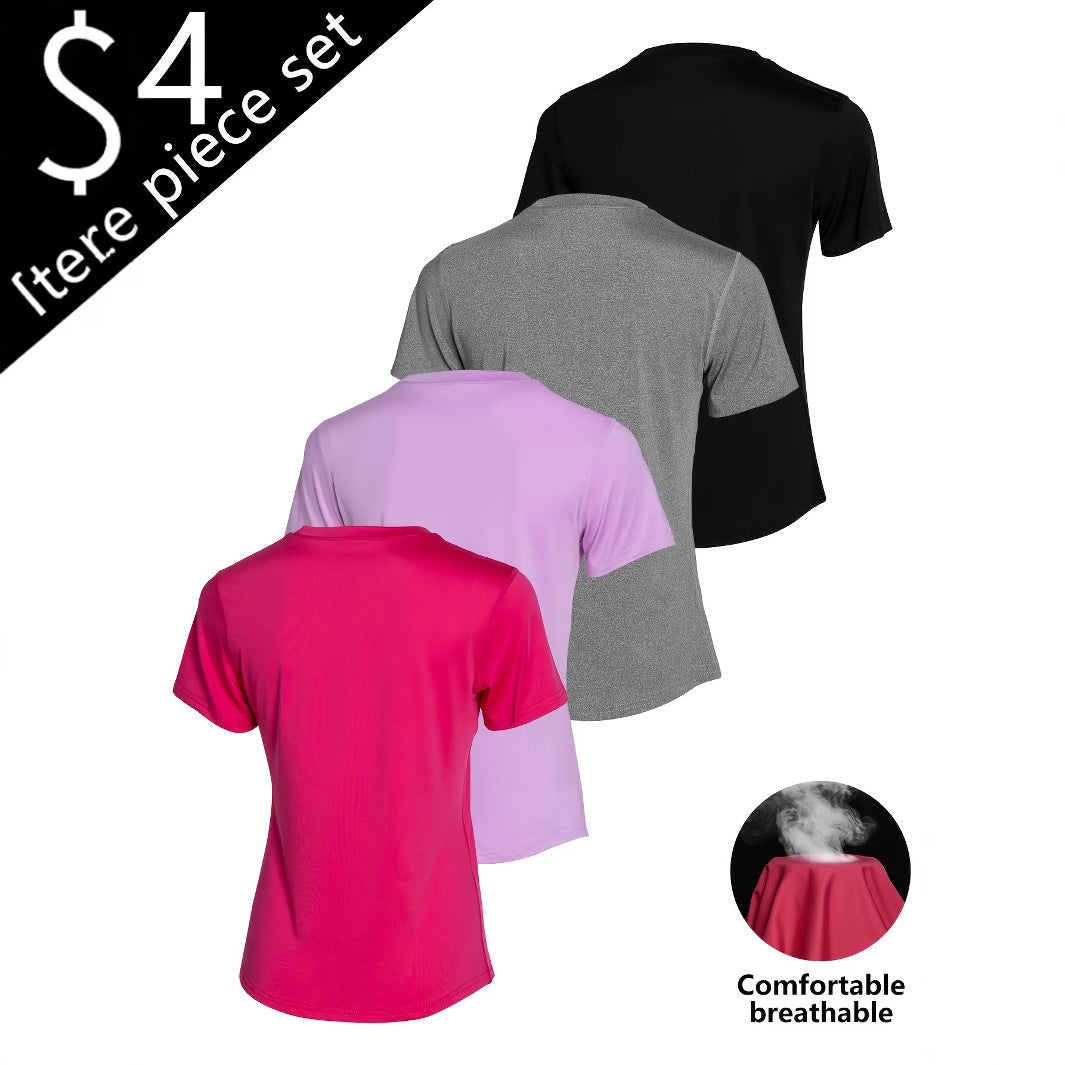 Women's Solid Color Sleeve Summer Slim Fit Women's T-shirt