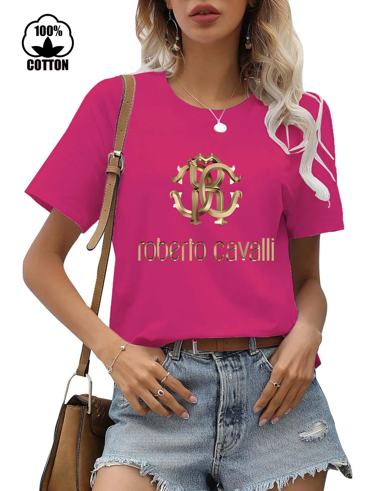 Women's Cotton Short-sleeved Round Neck Print Women's T-shirt