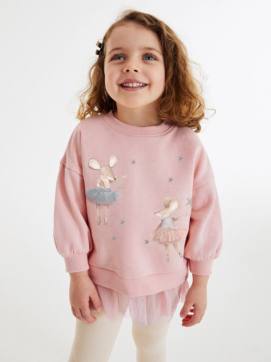 Children's Autumn Long-sleeved Mesh Cute Cartoon Children's Suit