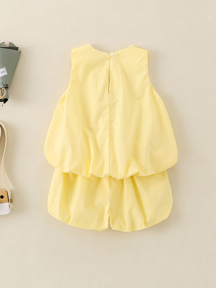 Children's Summer Sleeveless Pants Fashionable Princess Clothes Children's Suit