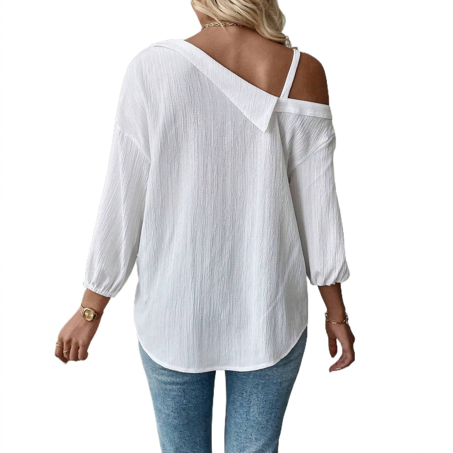 Lapel Three-quarter Sleeve Texture Single-breasted Casual Cardigans