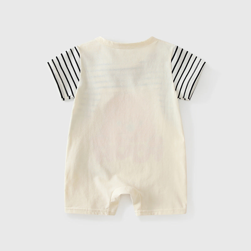 Summer Fake Two Pieces Boys Striped Jumpsuit, Climbing Suit