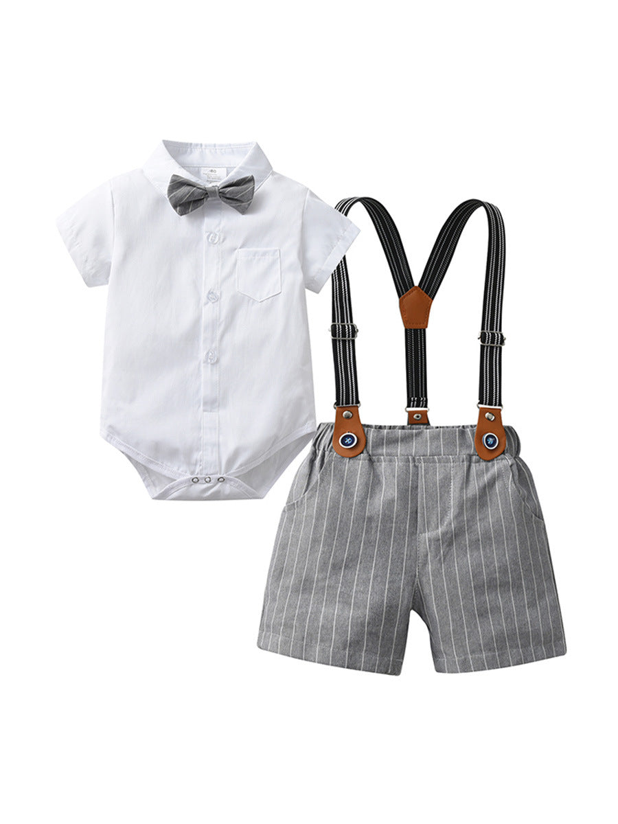 Children's Clothing Summer Suspender Pants Two-piece Clothes Romper Children's Suit