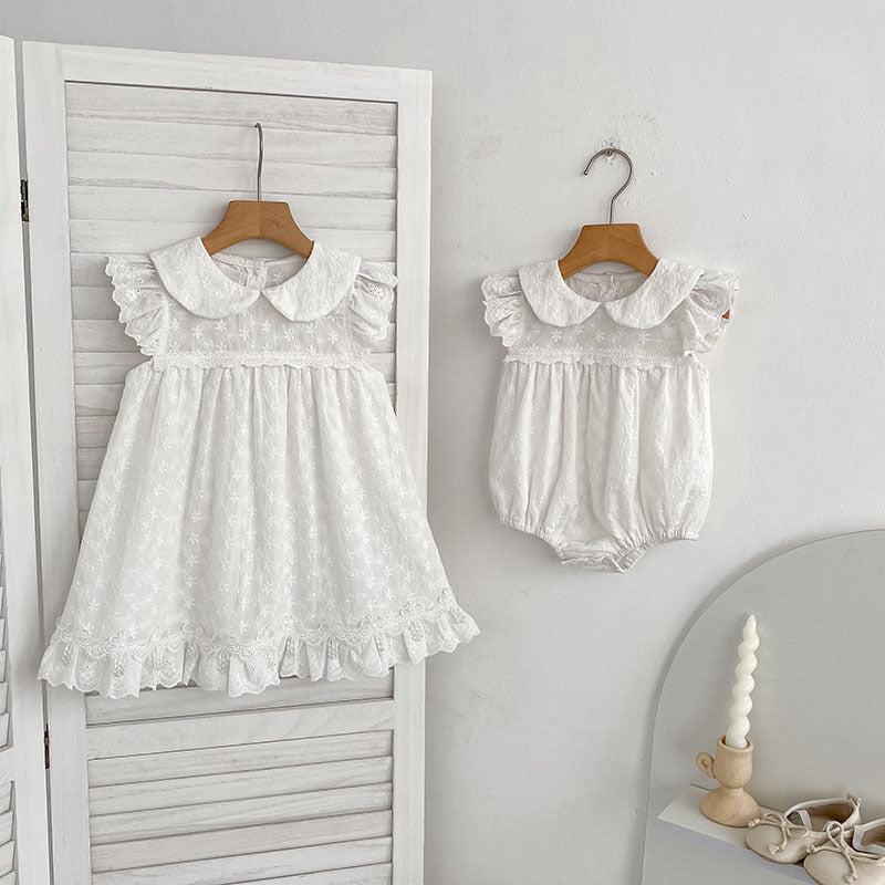 Korean Style Summer Lace Edge Doll Collar Children's Dress