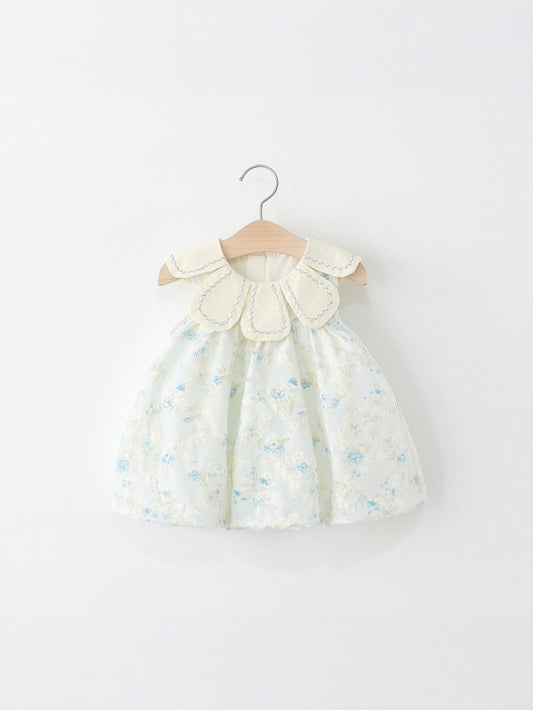 Children's Trendy Clothing Sleeveless One-piece Summer Petal Collar Floral Bud Children's Dress