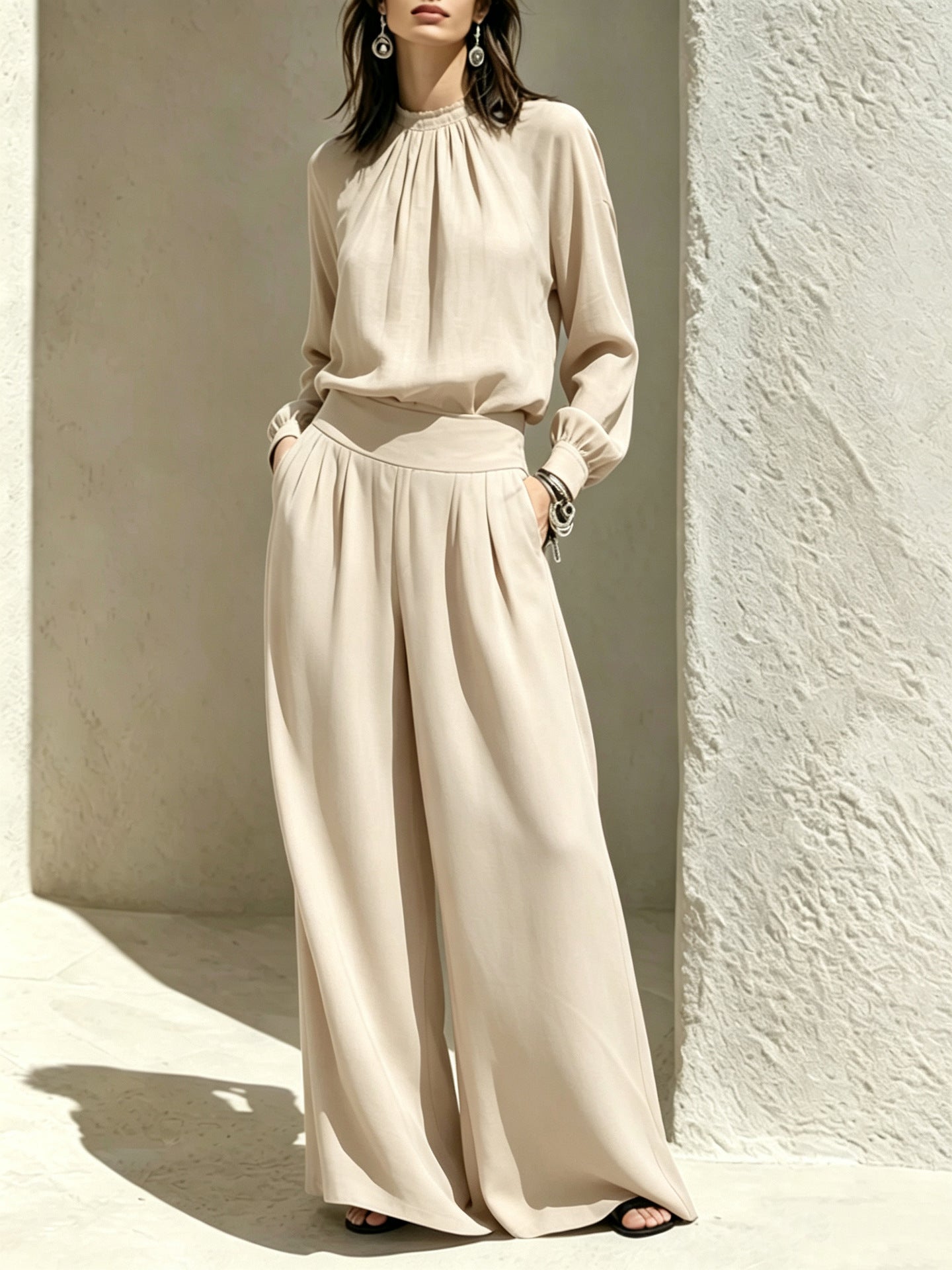 Women's Autumn High-grade Stand Collar Wear Loose Fashion Casual Suit