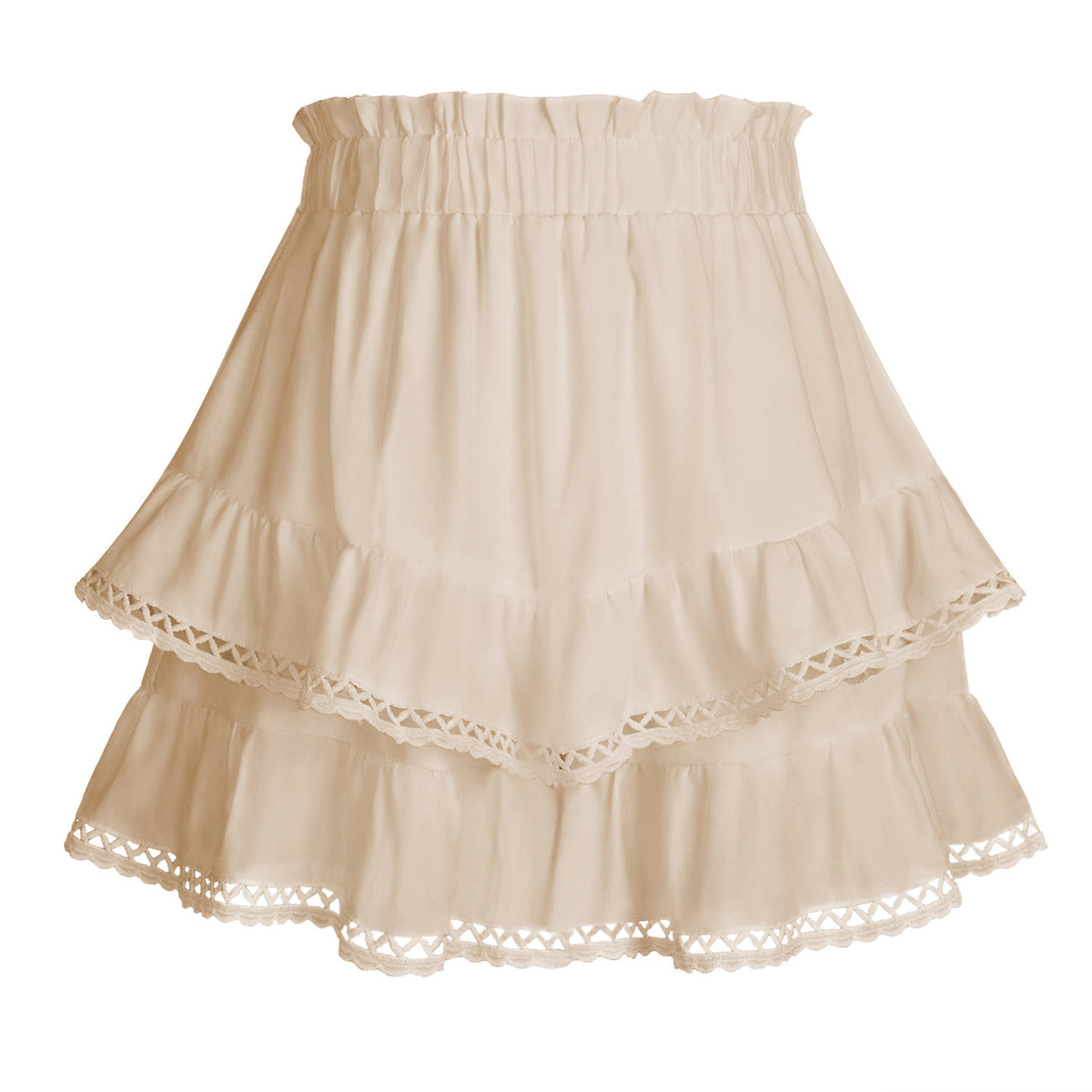 Women's Lace Elastic Hot Pleated Layered Cake Shorts