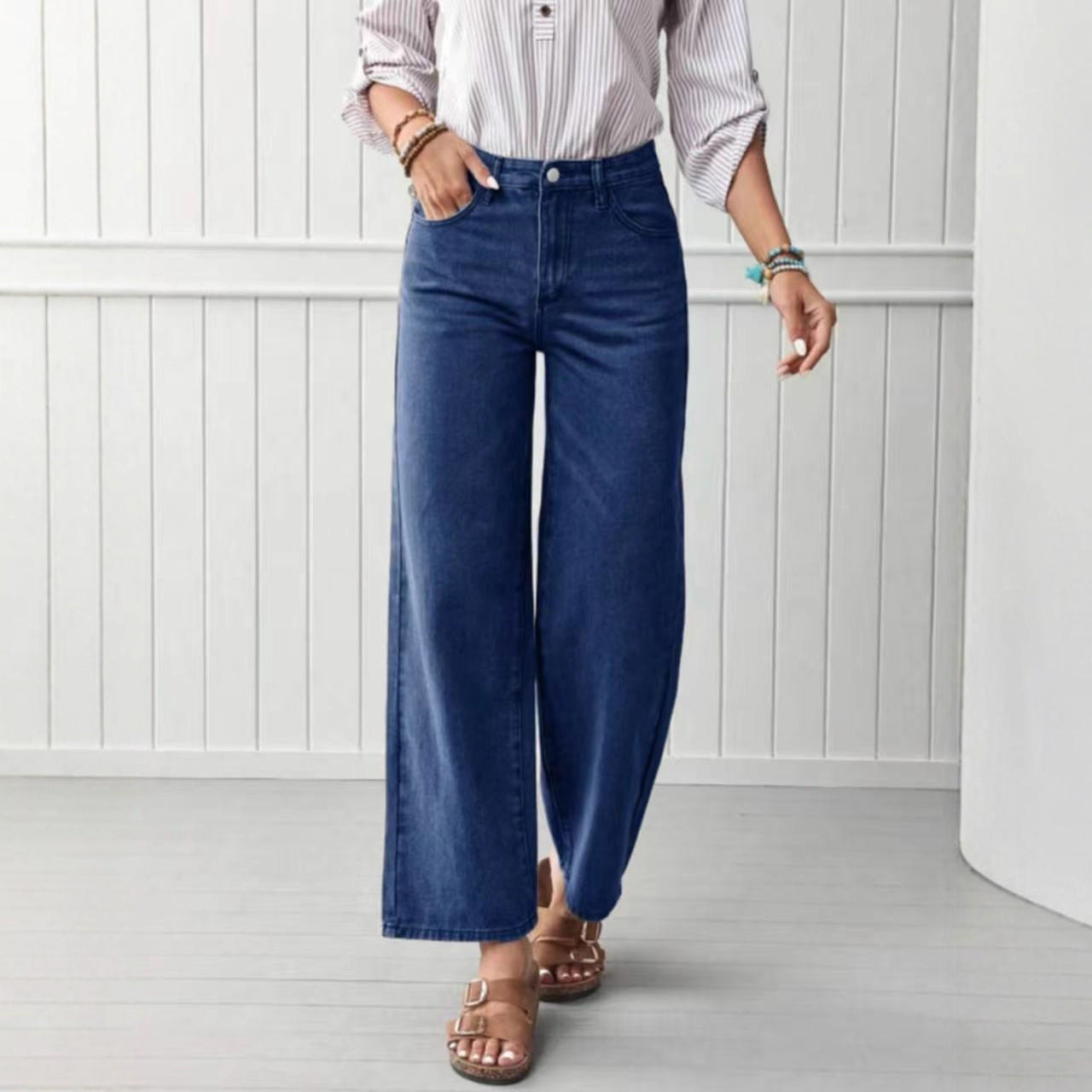Women's Straight High-quality Denim Trousers Create Fashionable Beautiful Women's Jeans