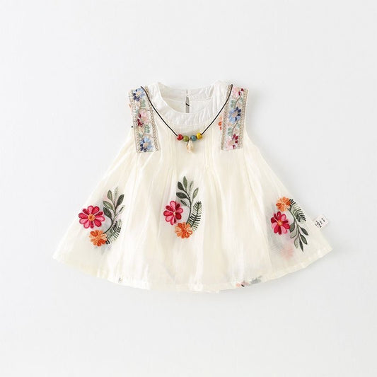 Summer Princess One Year Old Celebration Embroidered Jumpsuit, Climbing Suit