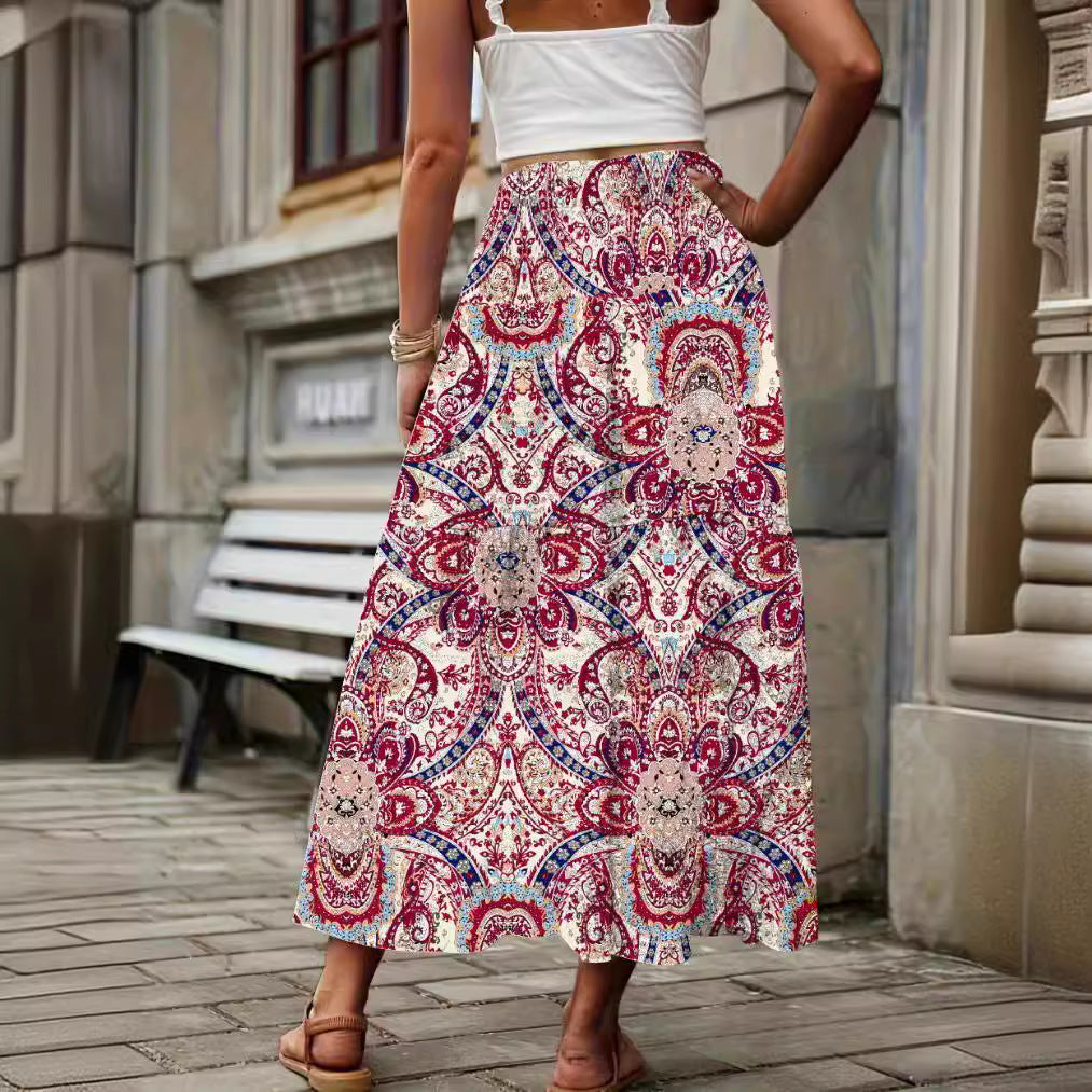 Women's Spring Fresh Mori Floral Casual Slim Fit Skirt